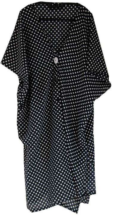 kaftan black and white polka dot